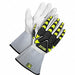 Leather Gloves Black/White/Yellow 2XL