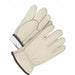 Leather Gloves Shirred Slip-On Cuff S