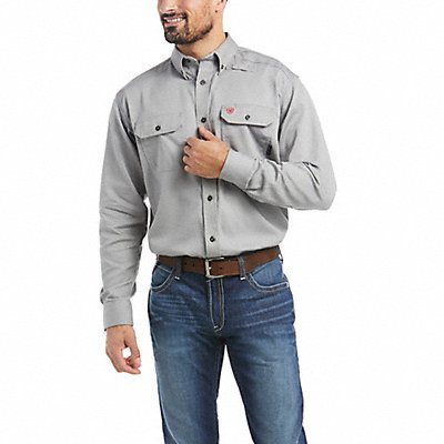 FR Button Down Shirt Gray 2XL