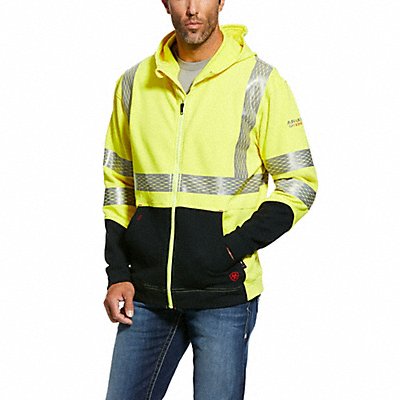 FR Hi-Vis Full Zip Hoodie Men s 2XL