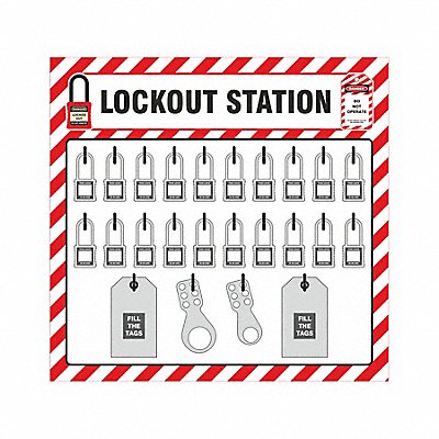 Lockout Tagout Shadow Board 22 H 23 W