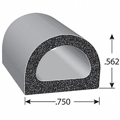 Foam Rubber Seal w/Adhesive Back 0.56 in