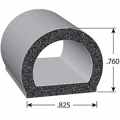 Foam Rubber Seal w/Adhesive Back 0.76 in