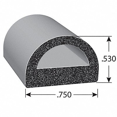 Foam Rubber Seal w/Adhesive Back 0.53 in