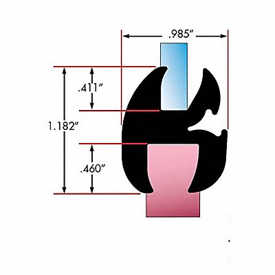 Window Lock Gasket Dbl 0.469 - 0.532 in