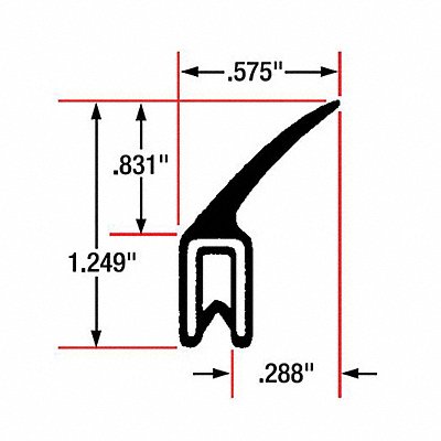 Edge Grip Seal Top Flap Seal 82 ft EPDM