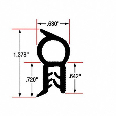 Edge Grip Seal Top Bulb 10 ft EPDM