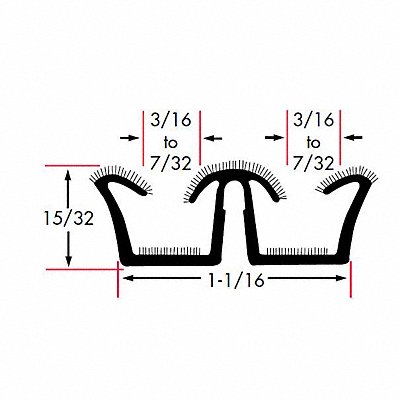 Edge Grip Seal Double Wndow Channel 8 ft