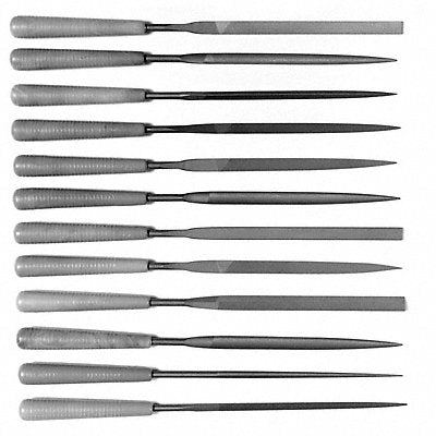 Needle File Set 4in.L Swiss Natural