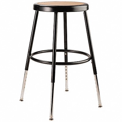 Round Stool Adjustable Legs Black 18 H