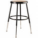 Round Stool Adjustable Legs Black 18 H