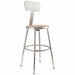 Round Stool Adjustable Legs Gray 32 H