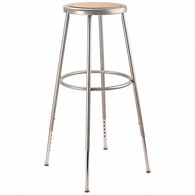 Round Stool Adjustable Legs Gray 31.5 H