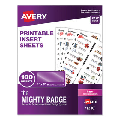 BADGE,INSERTS,100/PK,CLR