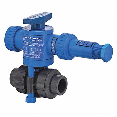 Air x Spring Ball Valve PVC 1/2 Fkm Npt