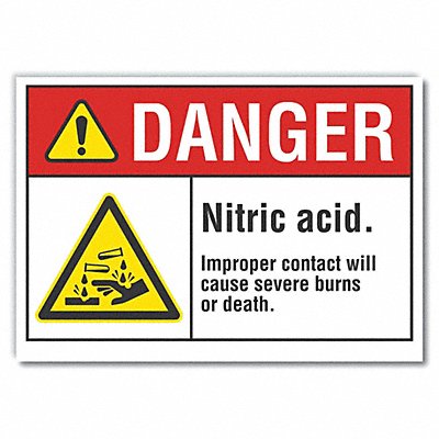 Nitric Acid Danger Lbl 3.5x5in Polyest