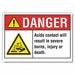 Acid Danger Label 7in x 10in Polyester