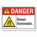 Diesel Danger Rflctv Label 3.5inx5in