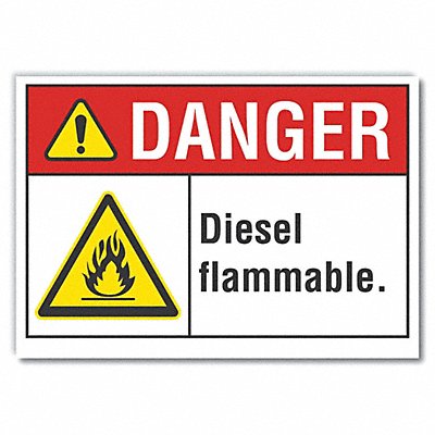 Diesel Danger Rflctv Label 7inx10in