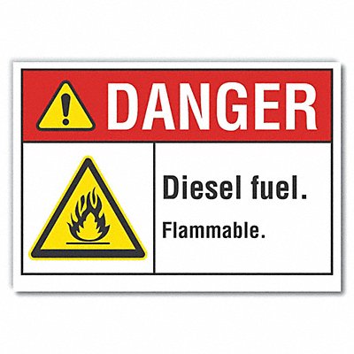 Diesel Danger Rflctv Label 10inx14in