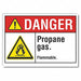 Propane Danger Label 5inx7in Polyester