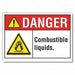 Combust Liquid Danger Rflct Lbl 5x7in