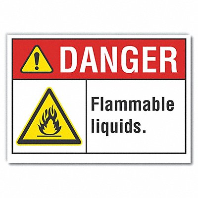 Flammable Liquid Danger Lbl 5x7in