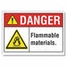 Flammable Mtrl Danger Lbl 10x14in