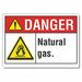 Natural Gas Danger Rflct Label 3.5x5in