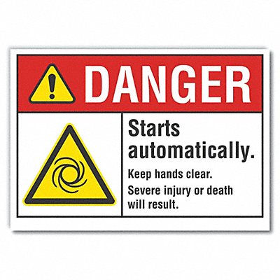 Hands Clear Danger Lbl 5x7in Polyester