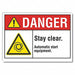 Stay Clear Danger Lbl 10x14in Polyester