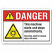 Danger Sign 10in x 14in Non-PVC Polymer
