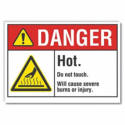 Hot Surface Danger Lbl 3.5x5in Polyest