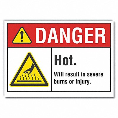 Hot Surface Danger Lbl 10x14in Polyest