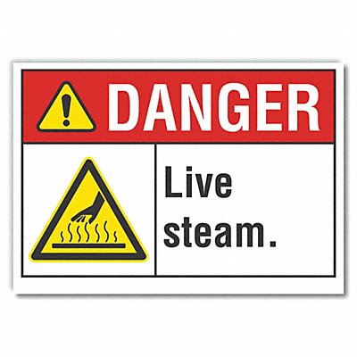 Live Steam Danger Rflct Lbl 10inx14in