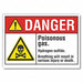 Poisonous Gas Danger Lbl 5x7in Polyest