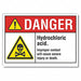HCL Acid Danger Refelctive Lbl 5x7in