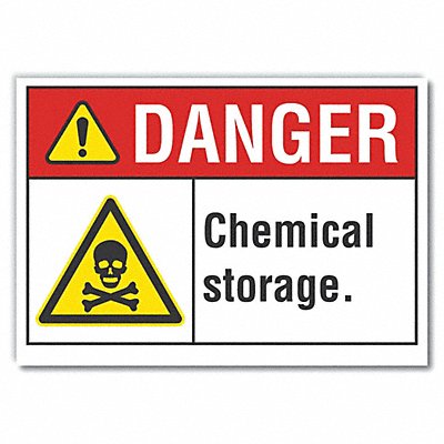 Chemicals Danger Rflct Label 7inx10in