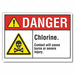 Chlorine Danger Rflct Label 3.5inx5in