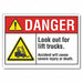 Lift Truck Traffic Danger Lbl 3.5x5in