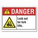 Lift Trck Trfc Danger Rflct Lbl 5x7in