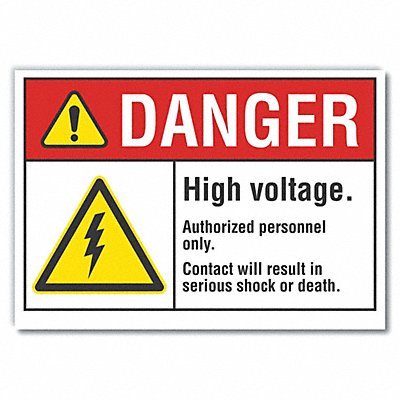 High Voltage Danger Rflct Lbl 5inx7in