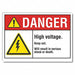 High Voltage Danger Rflct Lbl 7inx10in