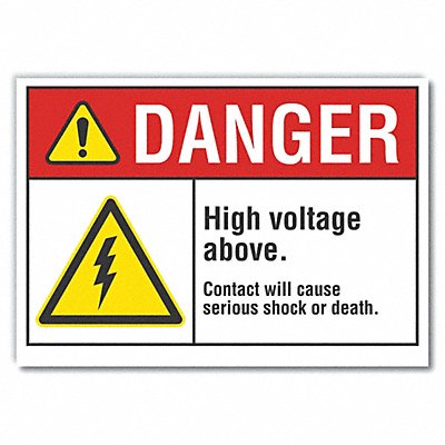 High Voltage Danger Rflct Lbl 7inx10in