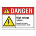 High Voltage Danger Rflct Lbl 7inx10in