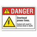 Overhead Power Lines DangerLbl 3.5x5in