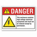 High Voltage Danger Lbl 10x14in Polyest