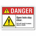 Open Hole Danger Rflct Label 10inx14in