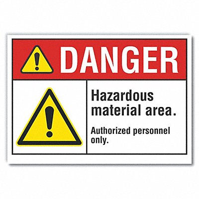 Hzrdous Mtrl Danger Lbl 3.5x5in Polyest