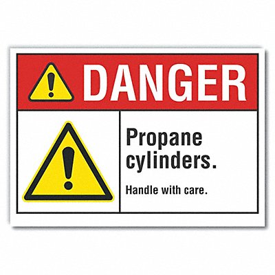 Propane Danger Rflct Label 7inx10in